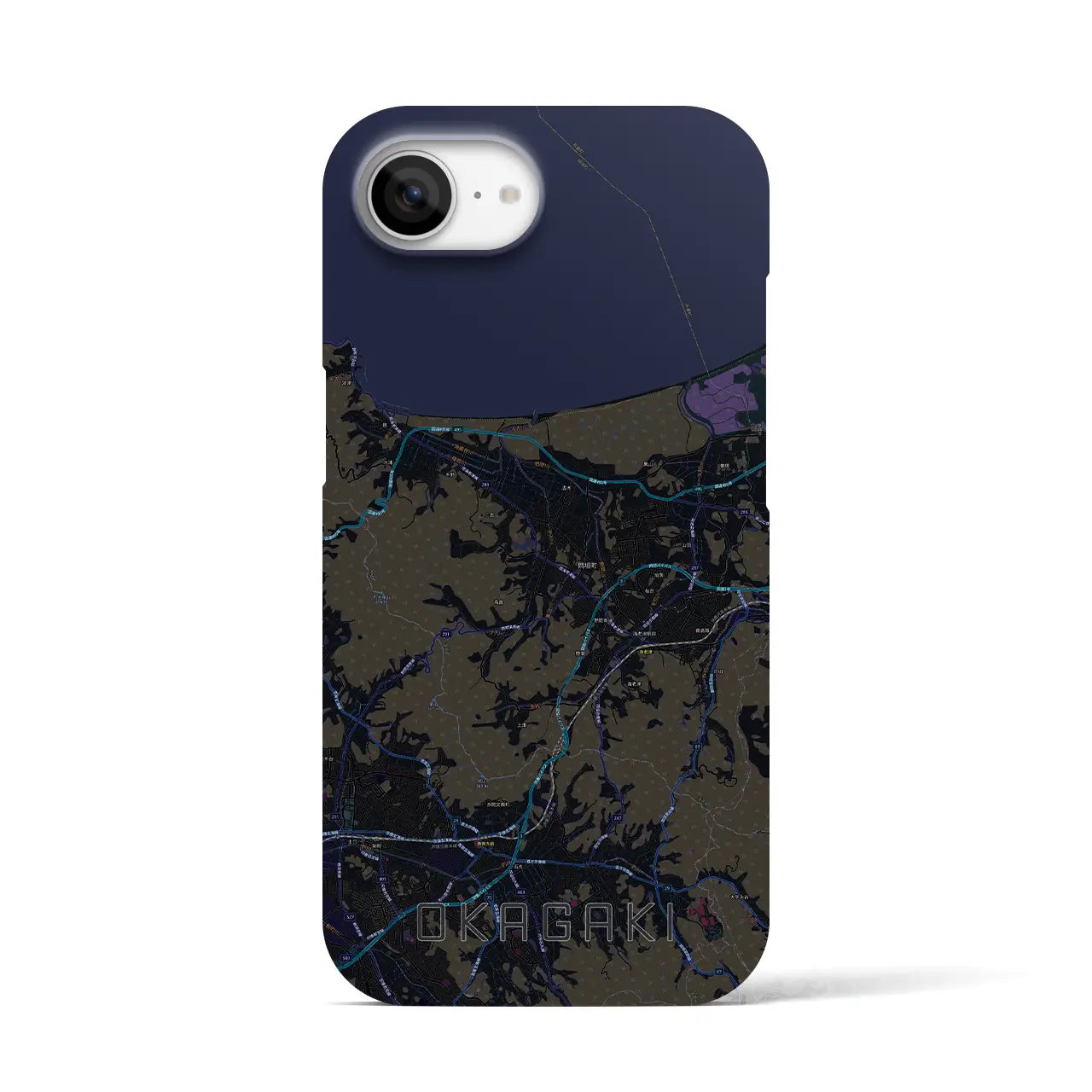 【岡垣(福岡県)】地図柄iPhoneケース(バックカバータイプ)