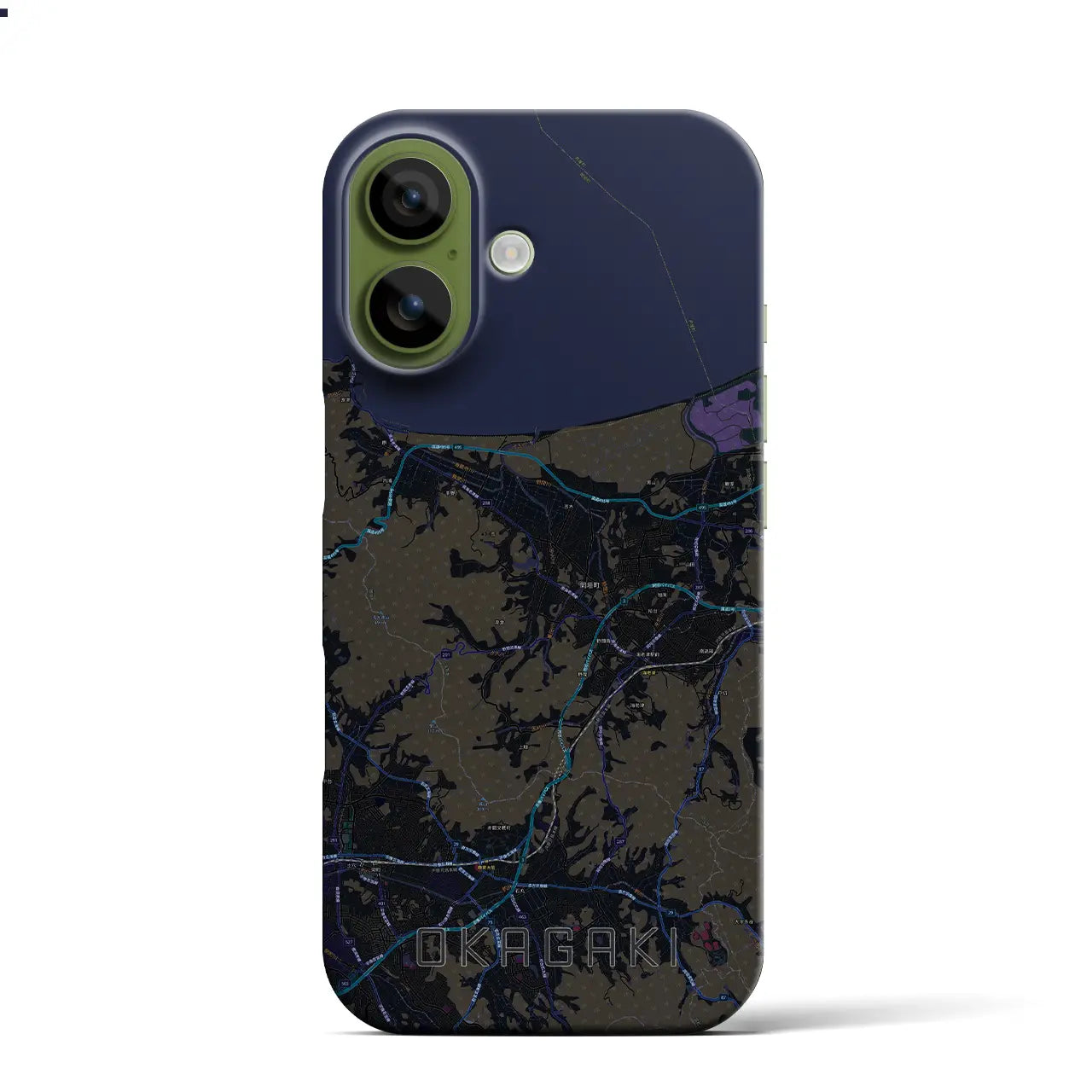 【岡垣(福岡県)】地図柄iPhoneケース(バックカバータイプ)