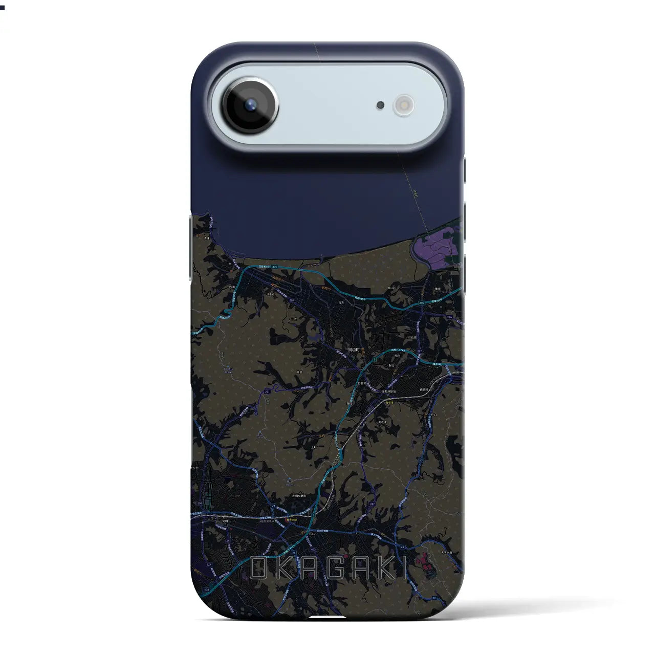 【岡垣(福岡県)】地図柄iPhoneケース(バックカバータイプ)