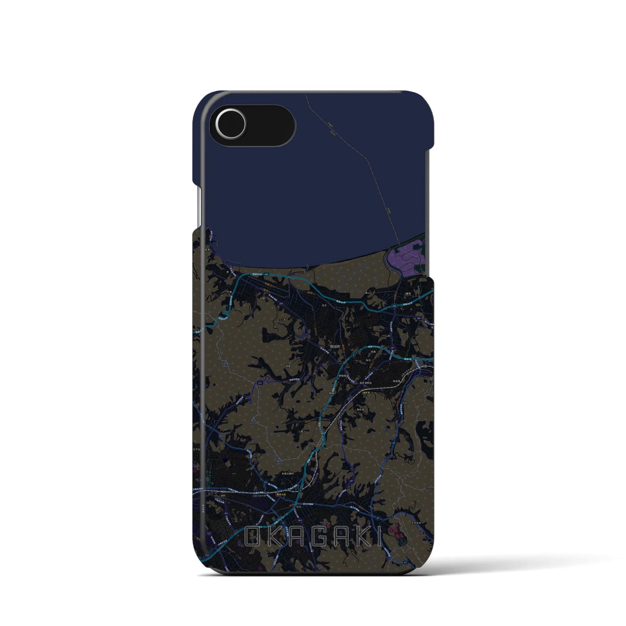 【岡垣(福岡県)】地図柄iPhoneケース(バックカバータイプ)