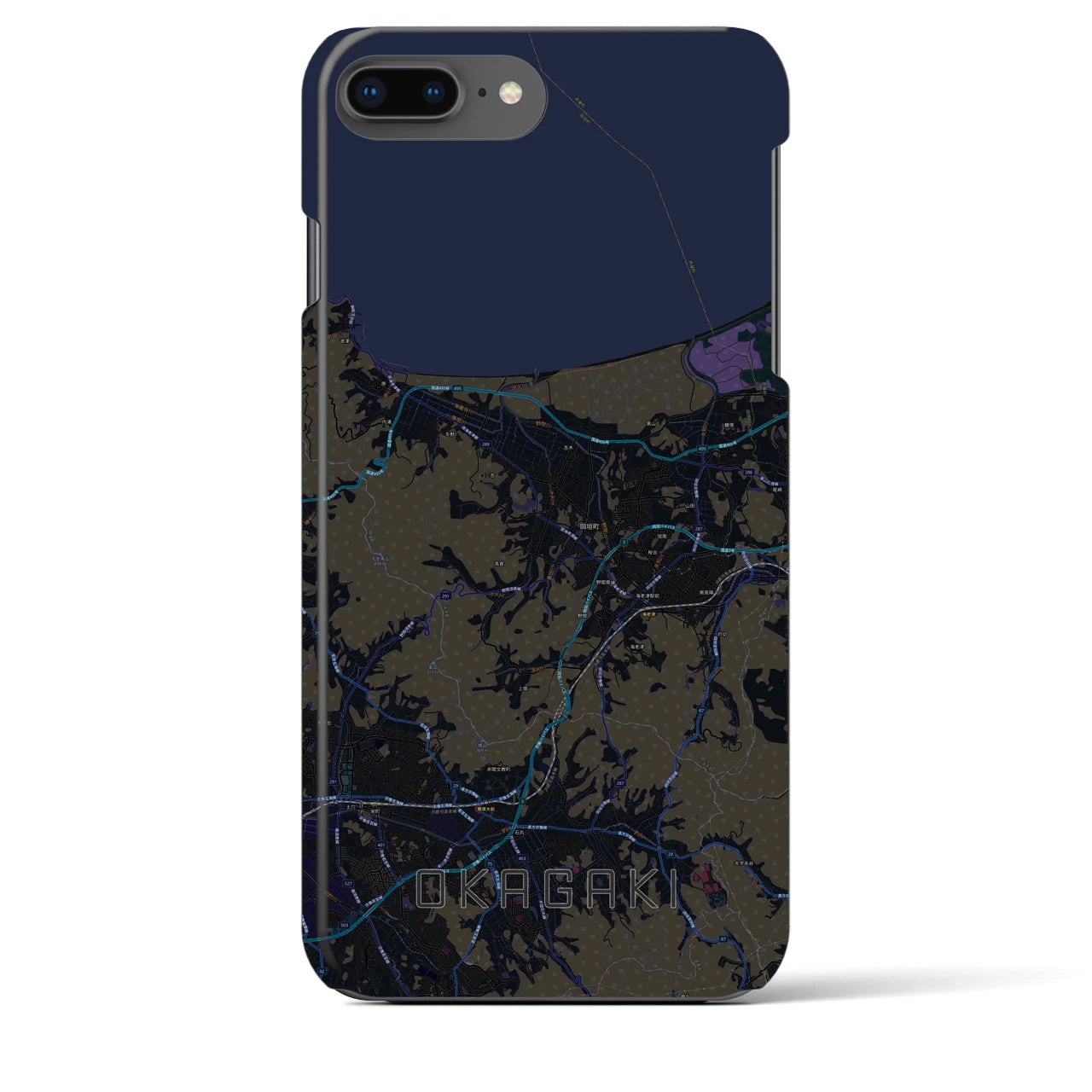 【岡垣(福岡県)】地図柄iPhoneケース(バックカバータイプ)
