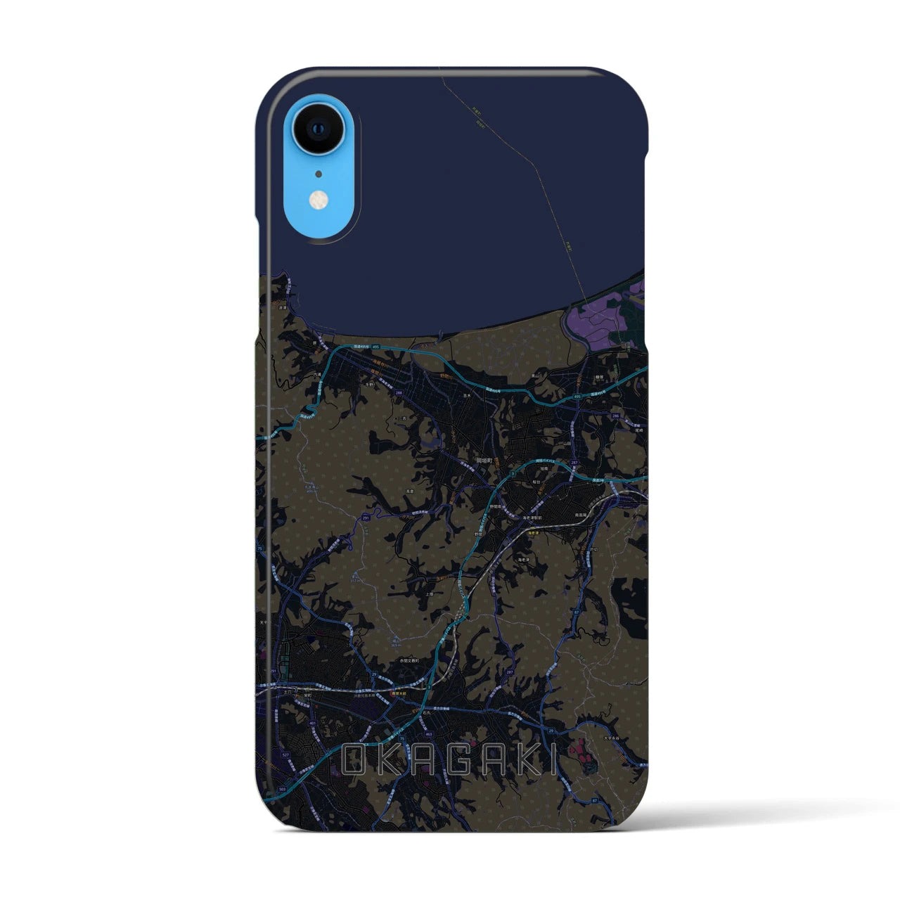 【岡垣(福岡県)】地図柄iPhoneケース(バックカバータイプ)