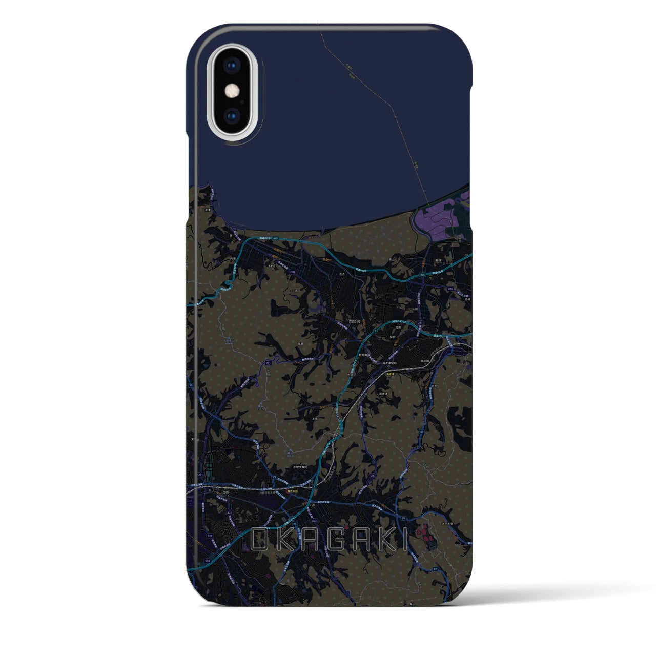 【岡垣(福岡県)】地図柄iPhoneケース(バックカバータイプ)