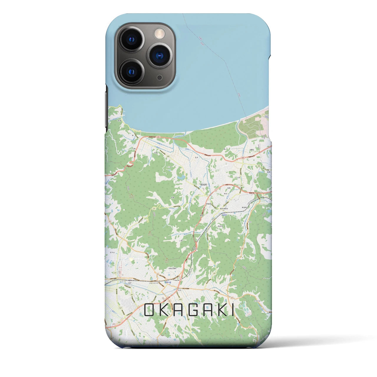 【岡垣(福岡県)】地図柄iPhoneケース(バックカバータイプ)