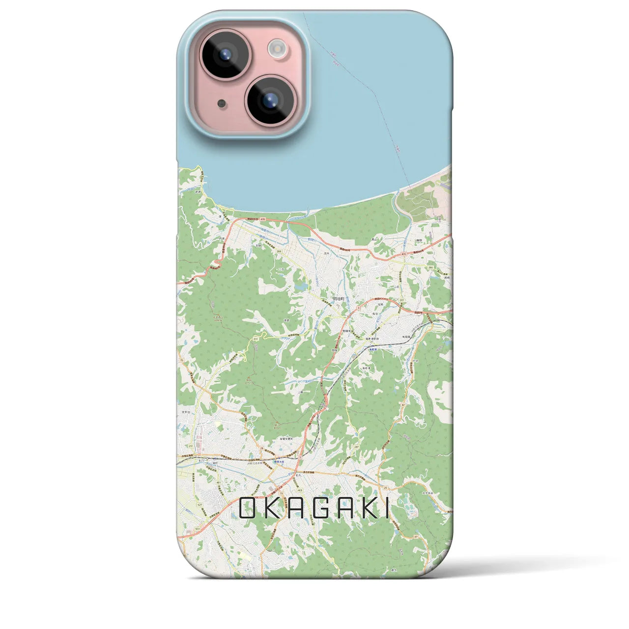 【岡垣(福岡県)】地図柄iPhoneケース(バックカバータイプ)