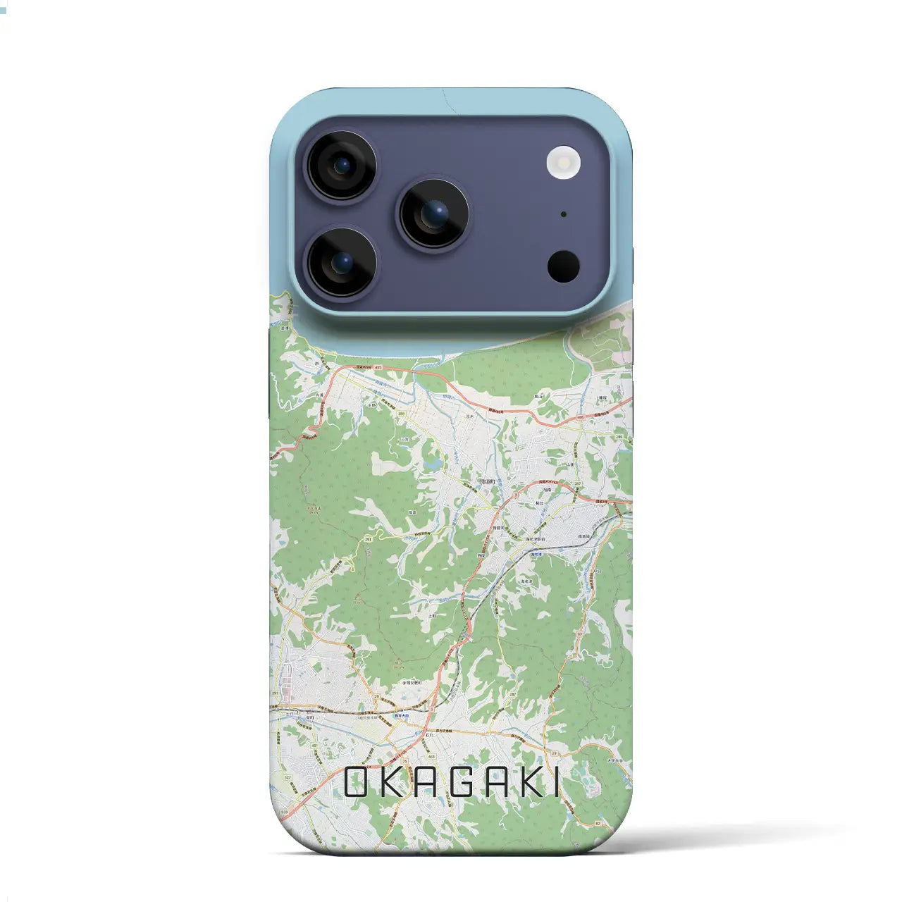 【岡垣(福岡県)】地図柄iPhoneケース(バックカバータイプ)ナチュラル・iPhone 17 Pro Max 用