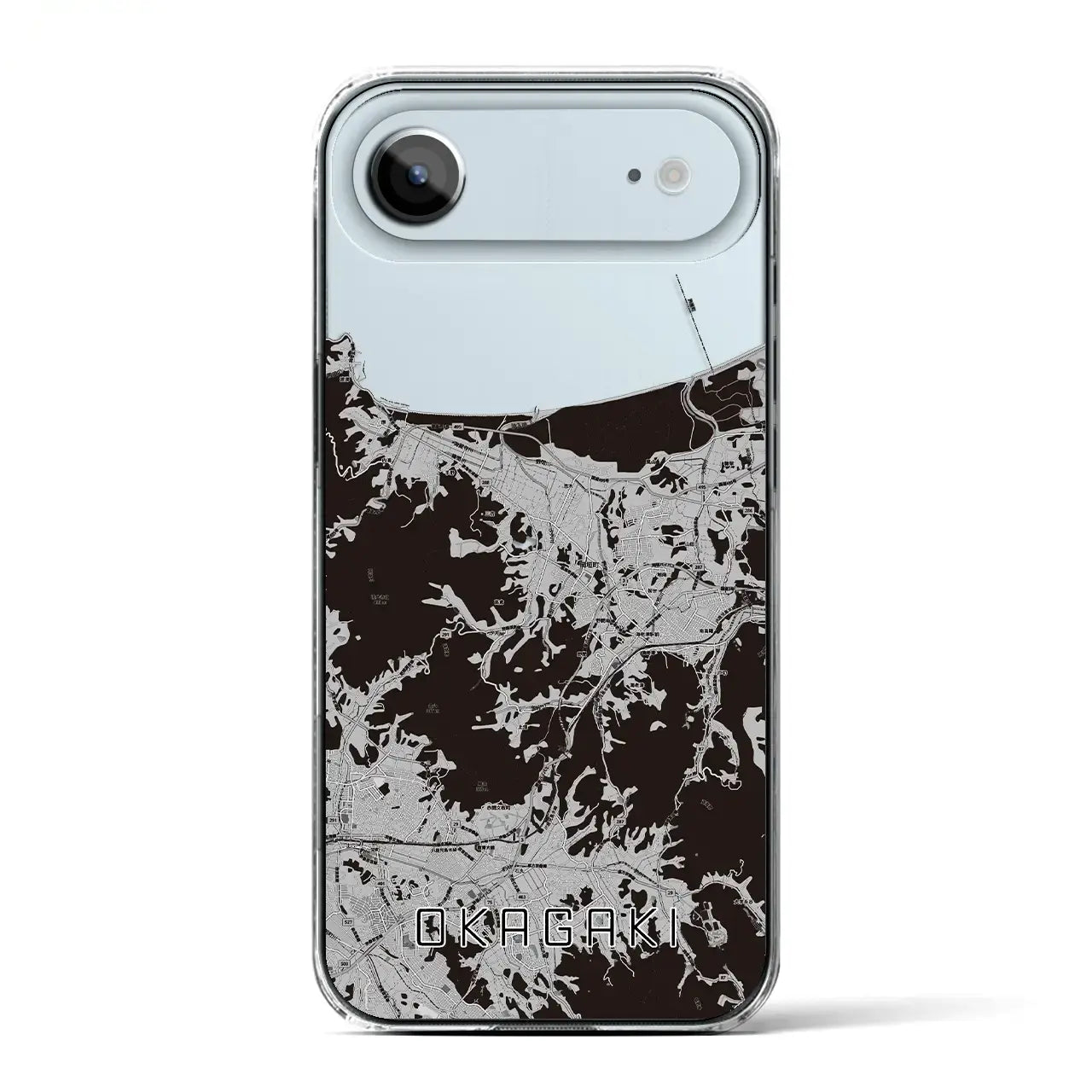 【岡垣(福岡県)】地図柄iPhoneケース(クリアタイプ)モノトーン・iPhone 17 Pro Max 用