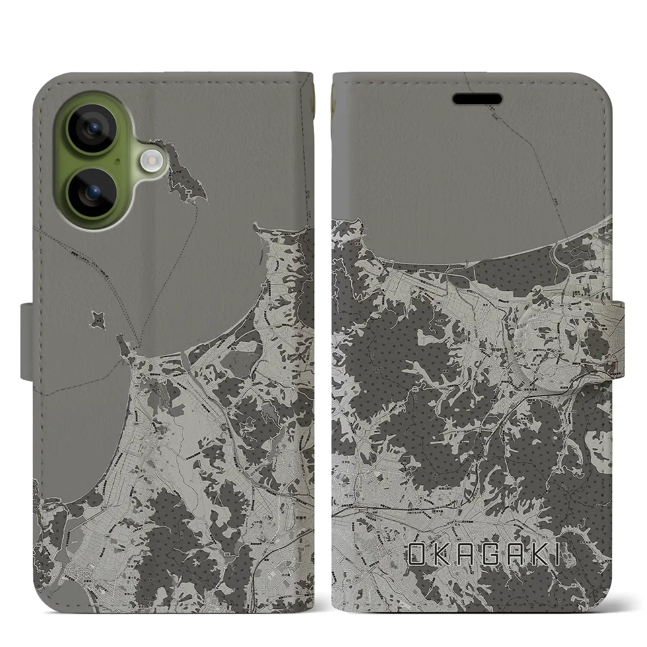 【岡垣(福岡県)】地図柄iPhoneケース(手帳タイプ)