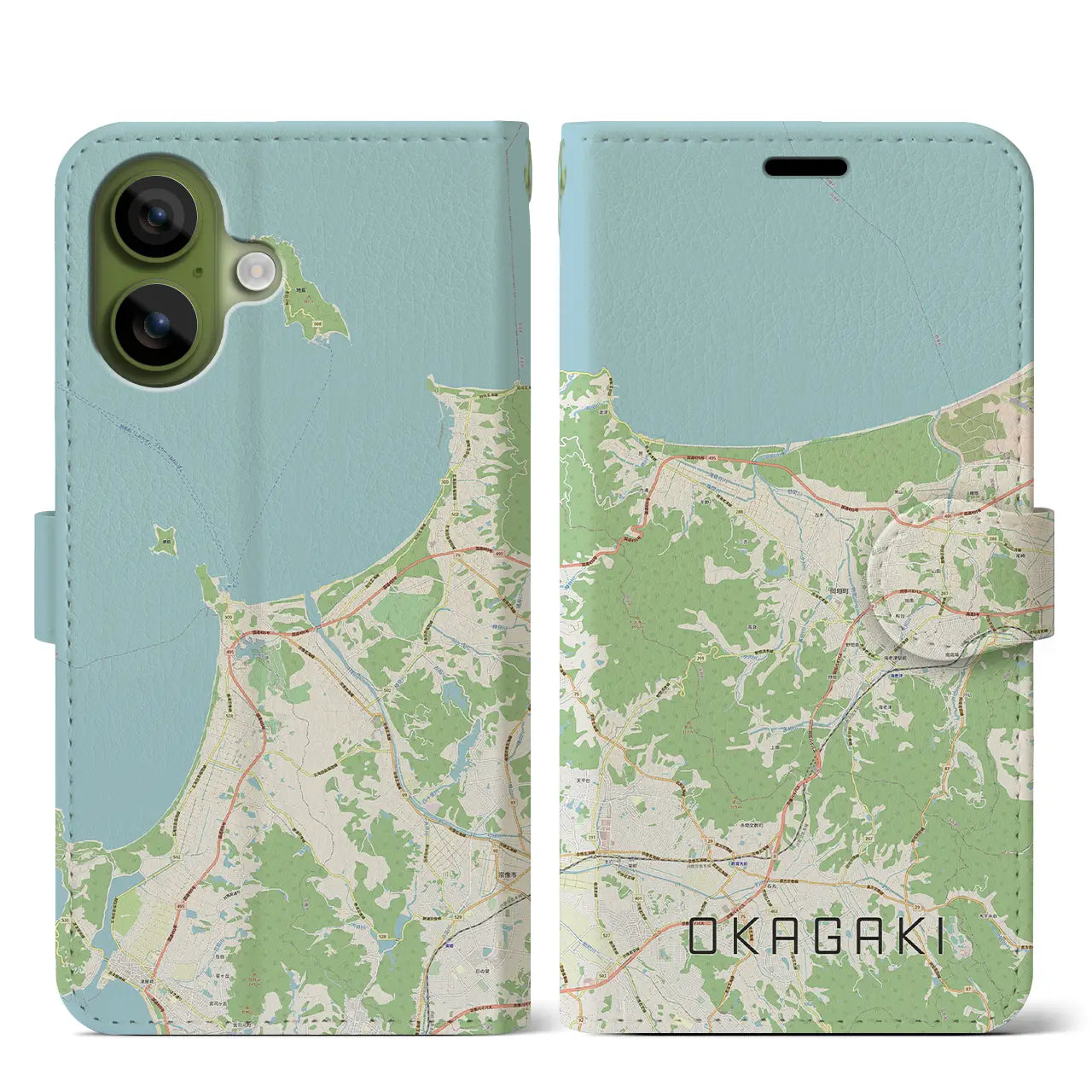 【岡垣(福岡県)】地図柄iPhoneケース(手帳タイプ)