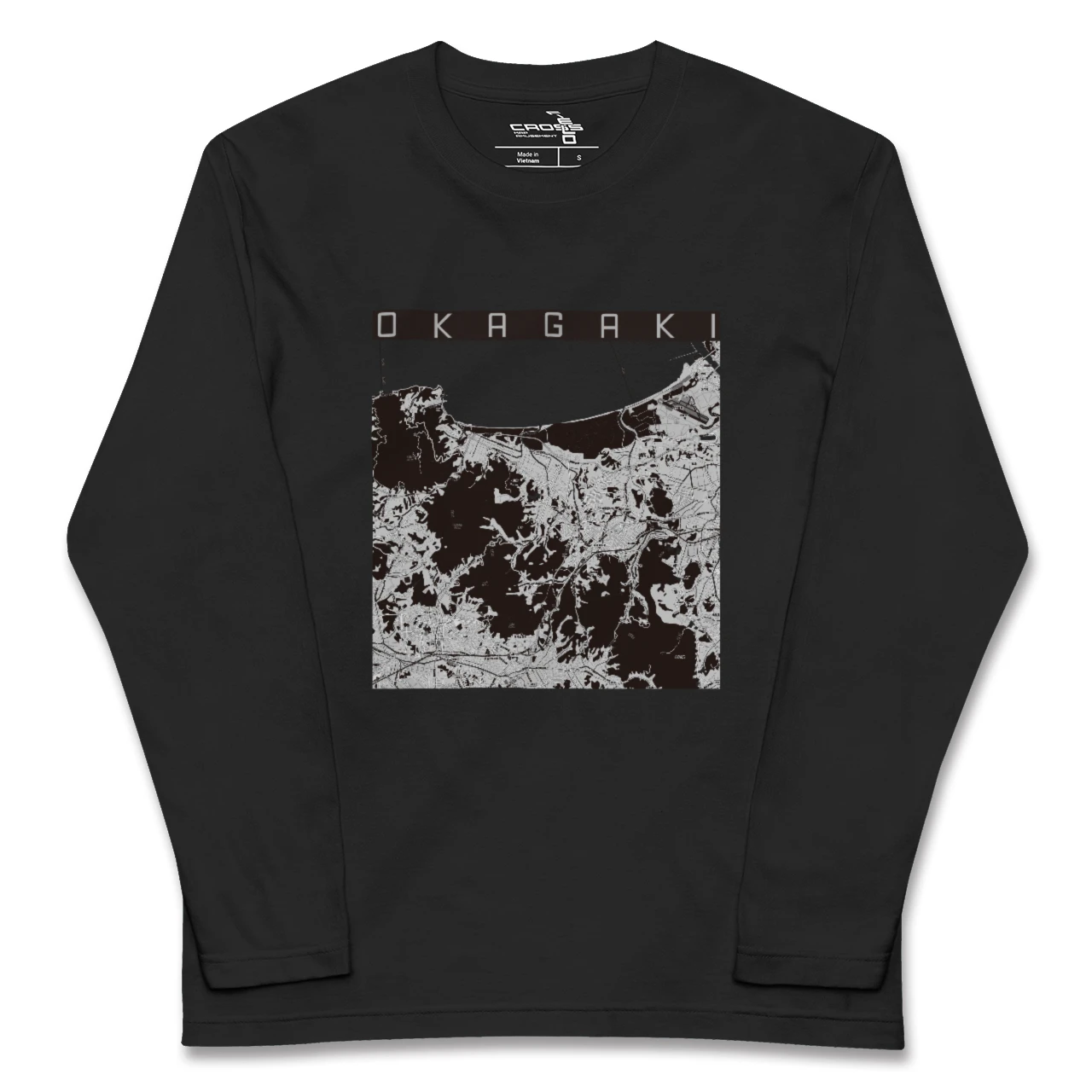 【岡垣(福岡県)】地図柄ロングスリーブTシャツ