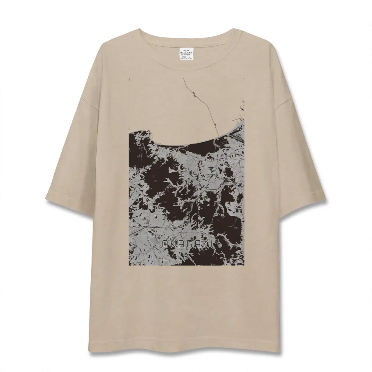 【岡垣(福岡県)】地図柄ビッグシルエットTシャツ