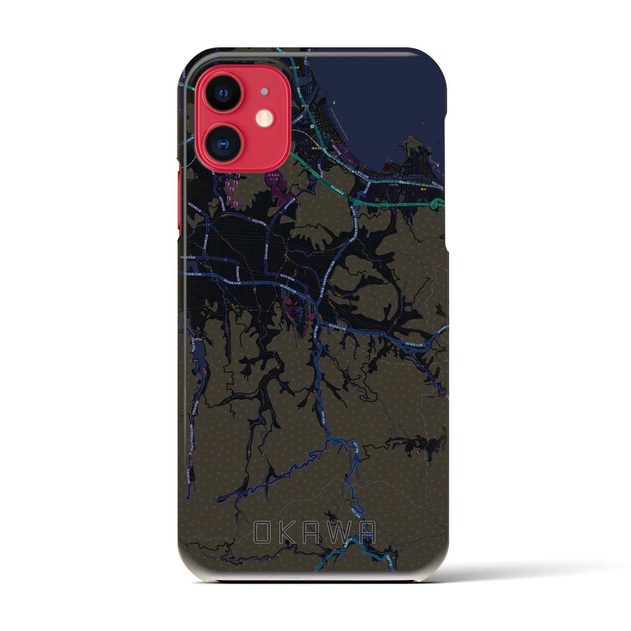 【大川(香川県)】地図柄iPhoneケース(バックカバータイプ)
