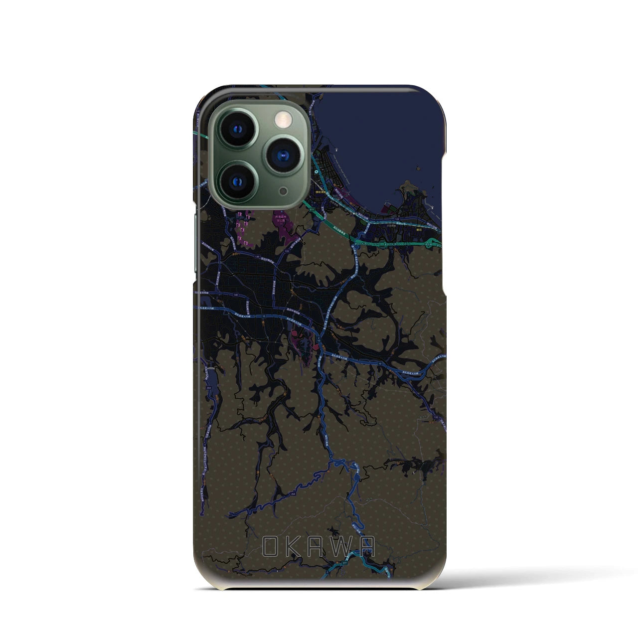 【大川(香川県)】地図柄iPhoneケース(バックカバータイプ)