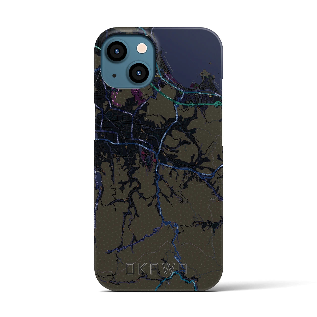 【大川(香川県)】地図柄iPhoneケース(バックカバータイプ)