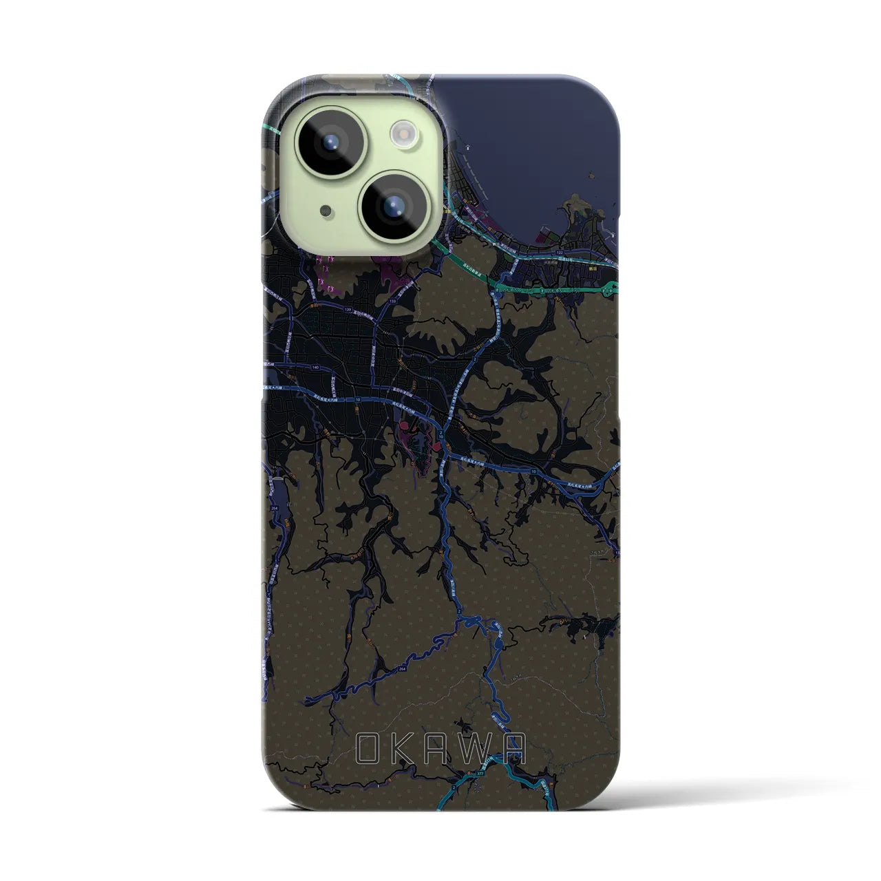 【大川(香川県)】地図柄iPhoneケース(バックカバータイプ)