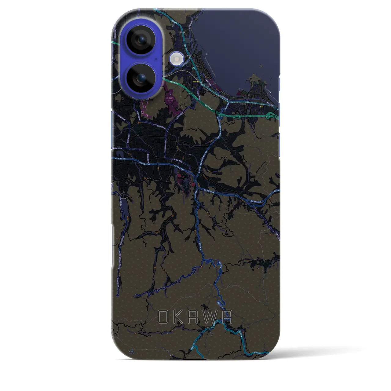 【大川(香川県)】地図柄iPhoneケース(バックカバータイプ)