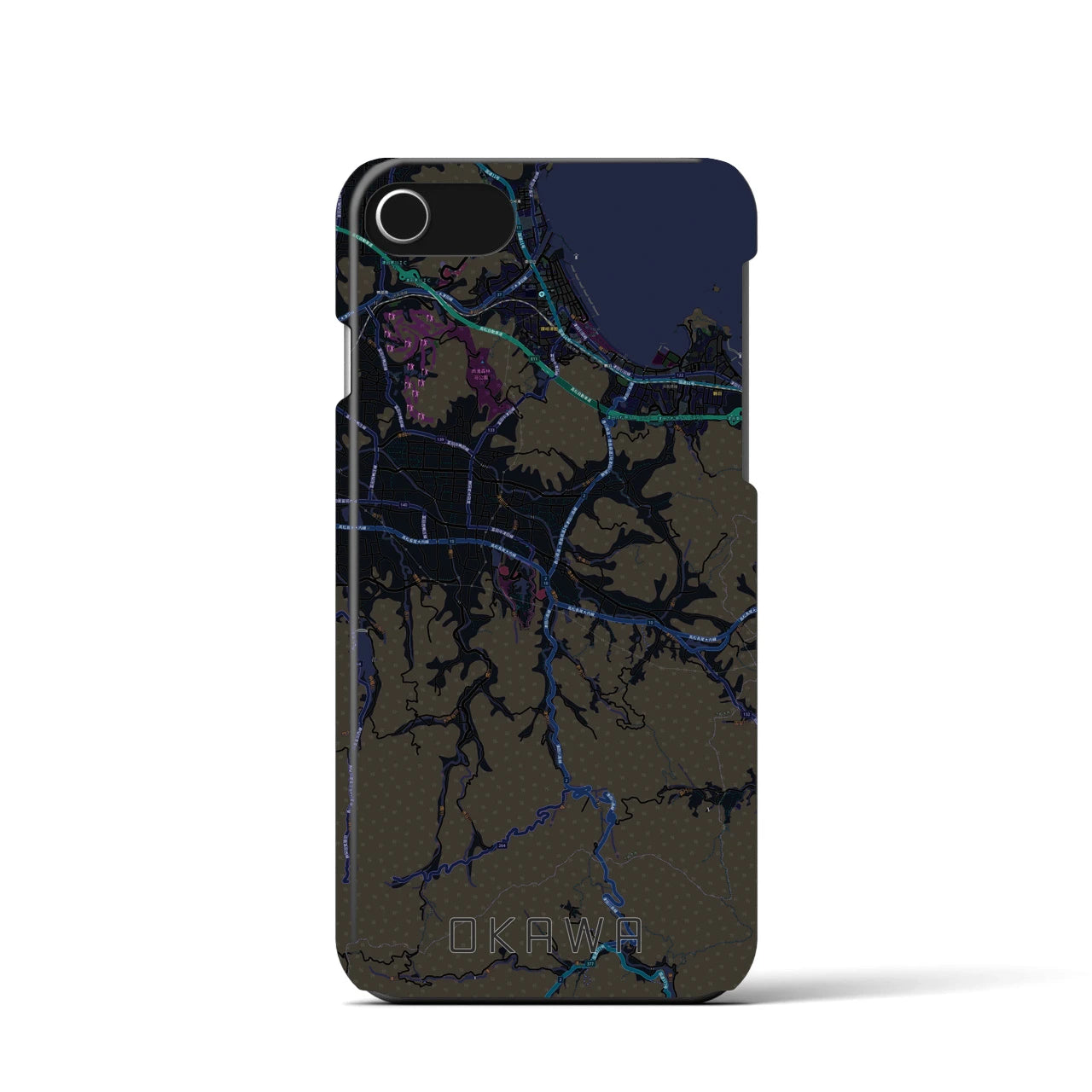 【大川(香川県)】地図柄iPhoneケース(バックカバータイプ)