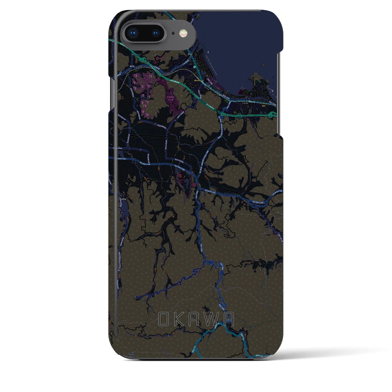 【大川(香川県)】地図柄iPhoneケース(バックカバータイプ)