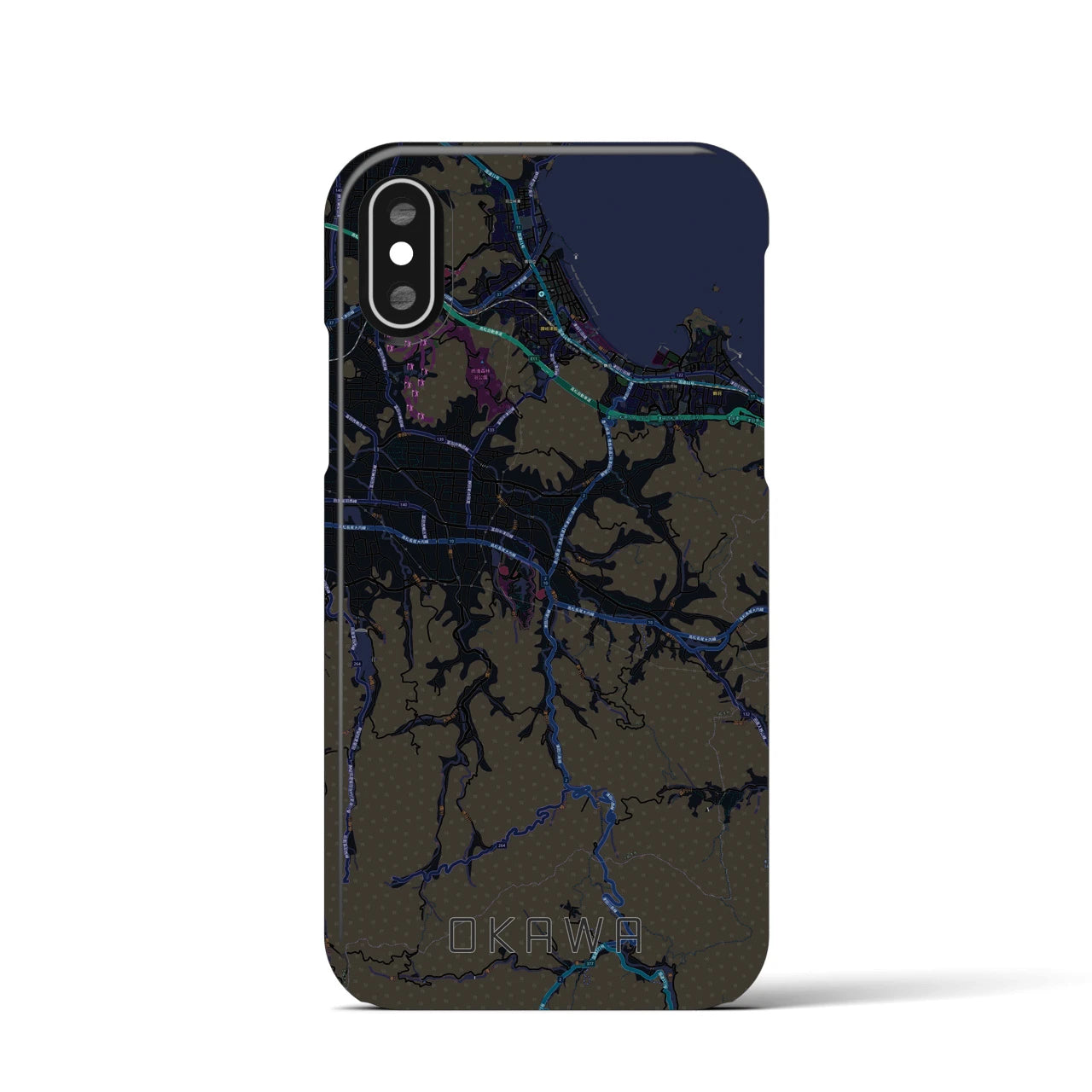 【大川(香川県)】地図柄iPhoneケース(バックカバータイプ)