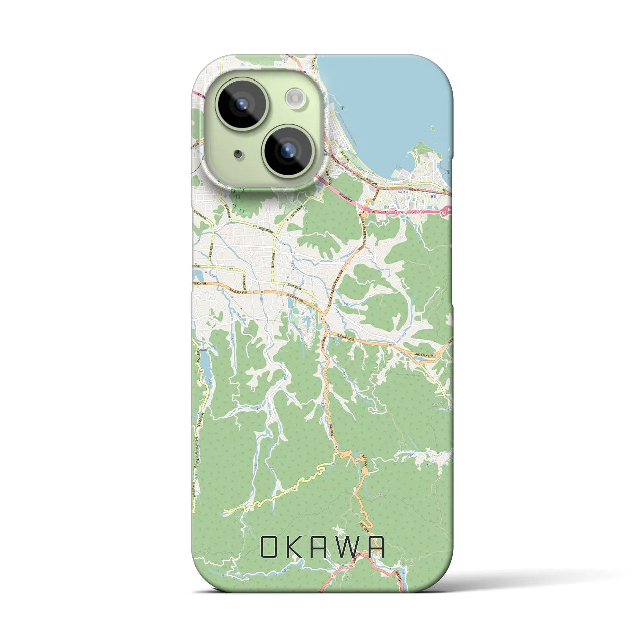【大川(香川県)】地図柄iPhoneケース(バックカバータイプ)