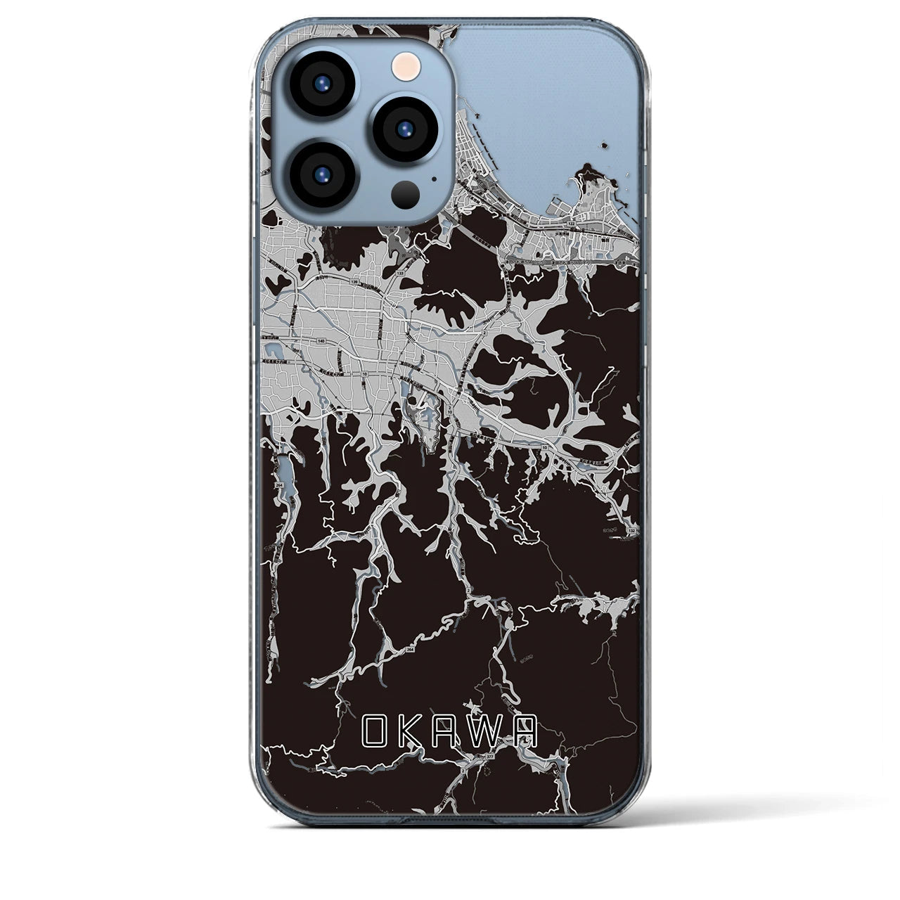 【大川(香川県)】地図柄iPhoneケース(クリアタイプ)