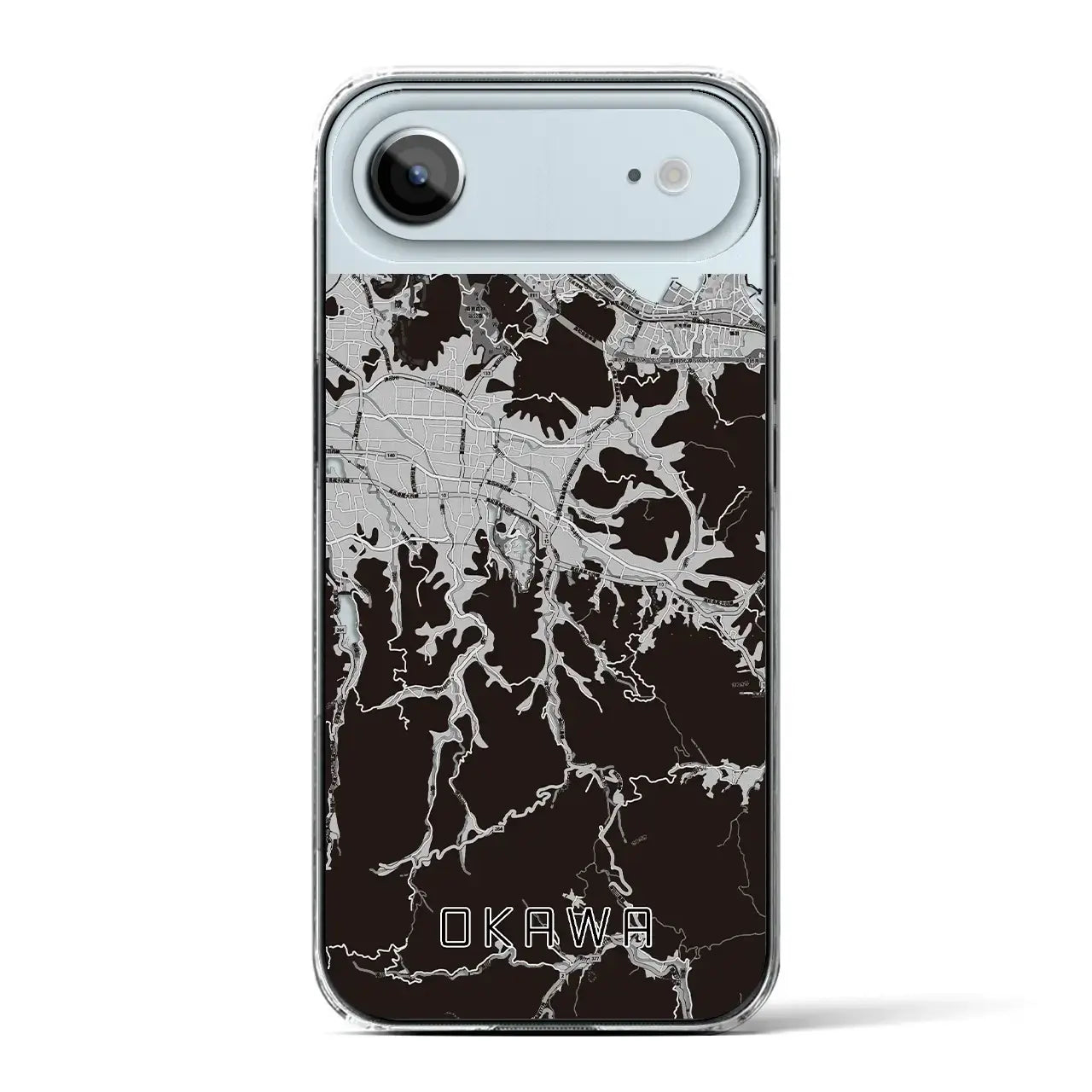 【大川(香川県)】地図柄iPhoneケース(クリアタイプ)モノトーン・iPhone 17 Pro Max 用