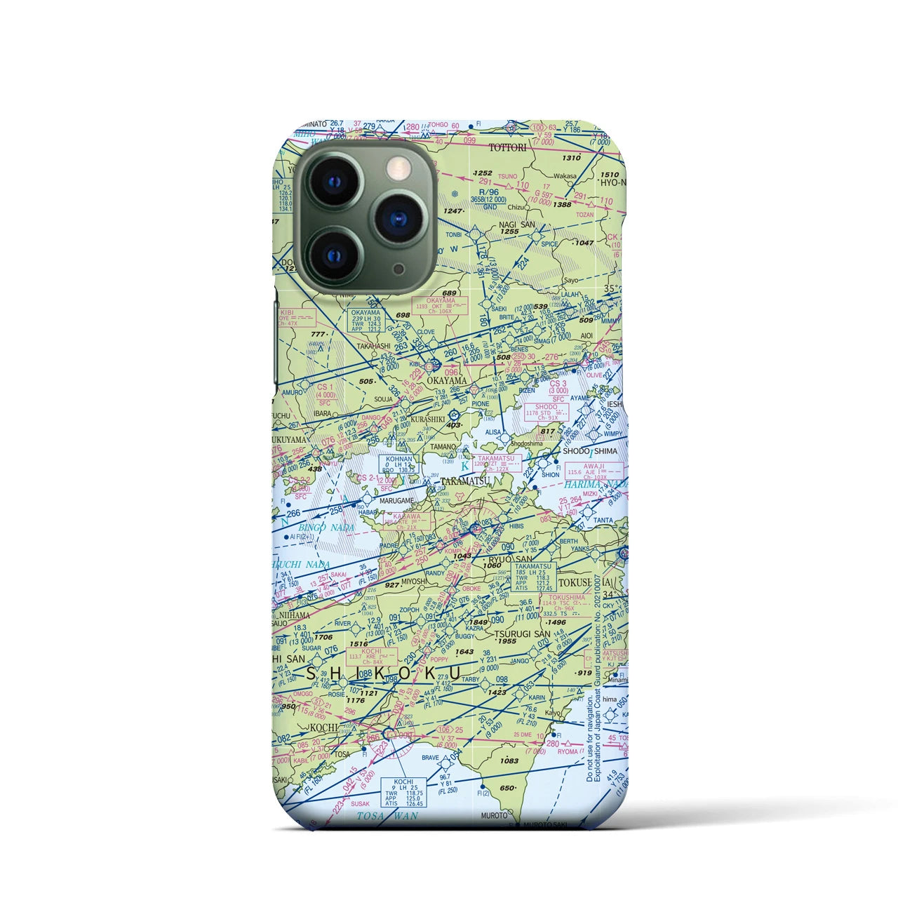 【岡山・高松航空図(岡山県)】航空図iPhoneケース(バックカバータイプ)
