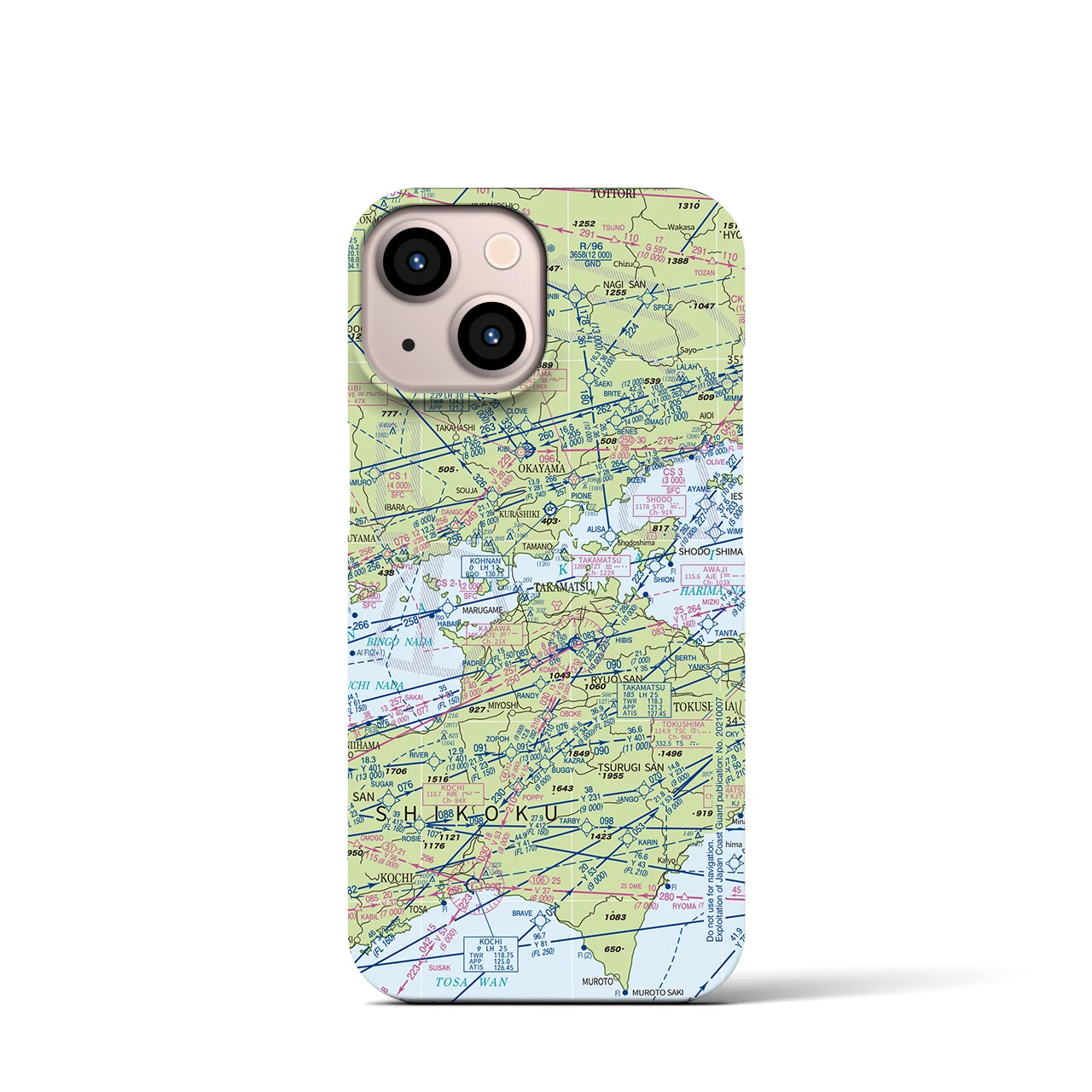 【岡山・高松航空図(岡山県)】航空図iPhoneケース(バックカバータイプ)