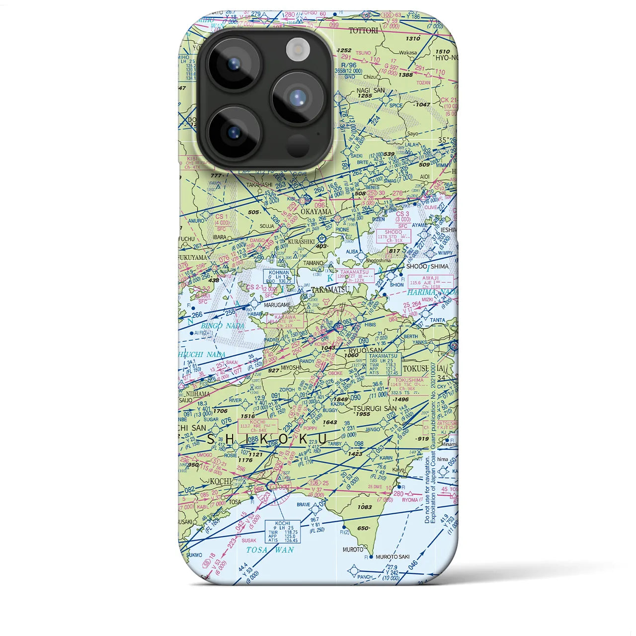 【岡山・高松航空図(岡山県)】航空図iPhoneケース(バックカバータイプ)
