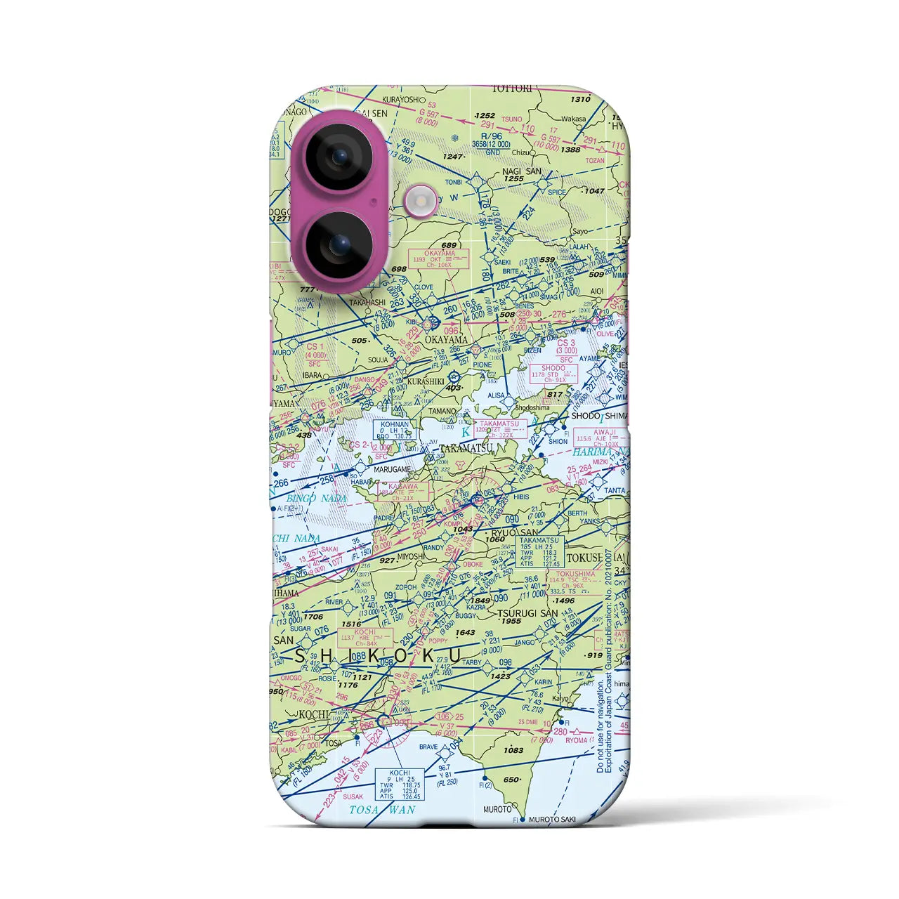 【岡山・高松航空図(岡山県)】航空図iPhoneケース(バックカバータイプ)