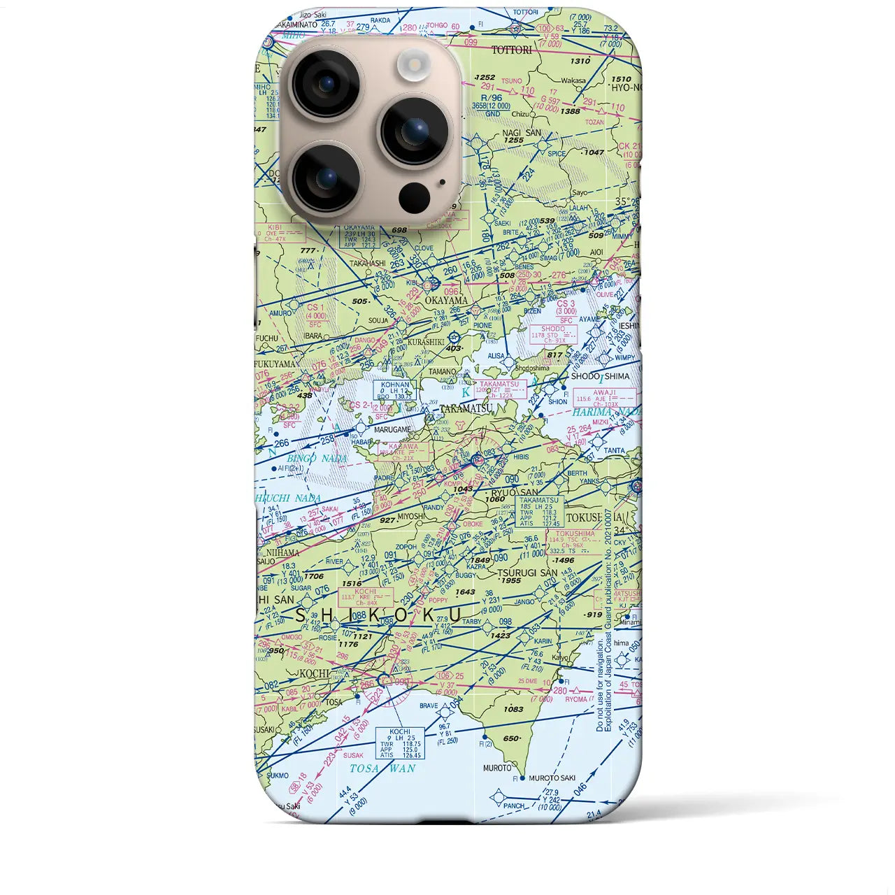 【岡山・高松航空図(岡山県)】航空図iPhoneケース(バックカバータイプ)