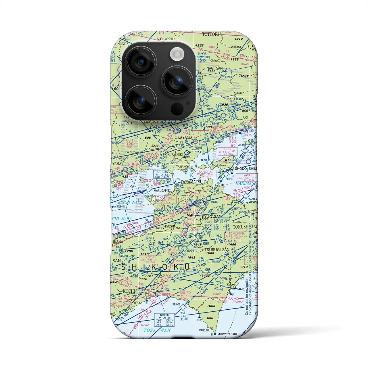 【岡山・高松航空図(岡山県)】航空図iPhoneケース(バックカバータイプ)