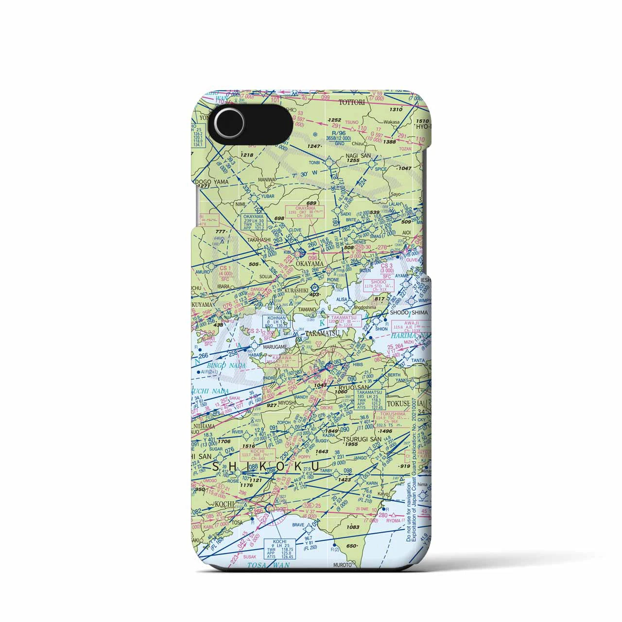 【岡山・高松航空図(岡山県)】航空図iPhoneケース(バックカバータイプ)