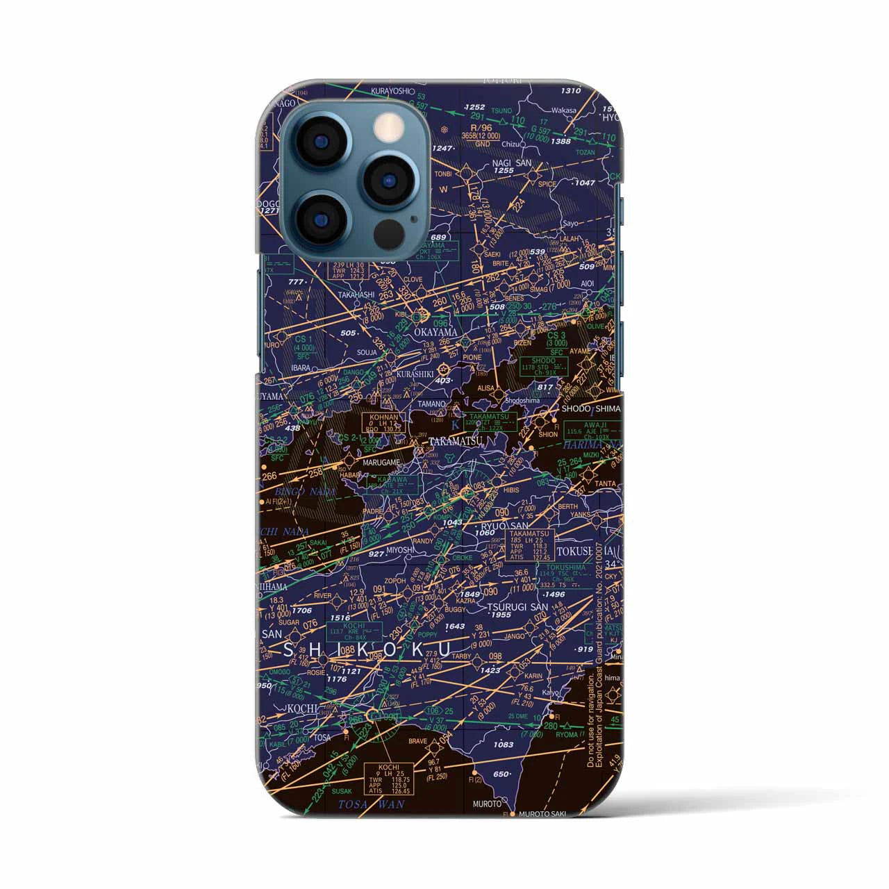 【岡山・高松航空図(岡山県)】航空図iPhoneケース(バックカバータイプ)