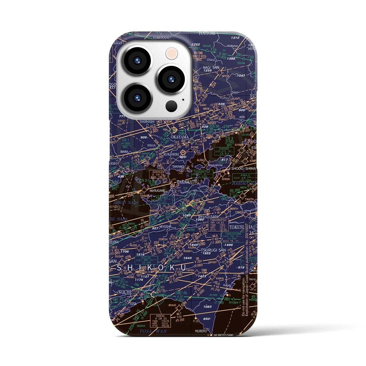 【岡山・高松航空図(岡山県)】航空図iPhoneケース(バックカバータイプ)