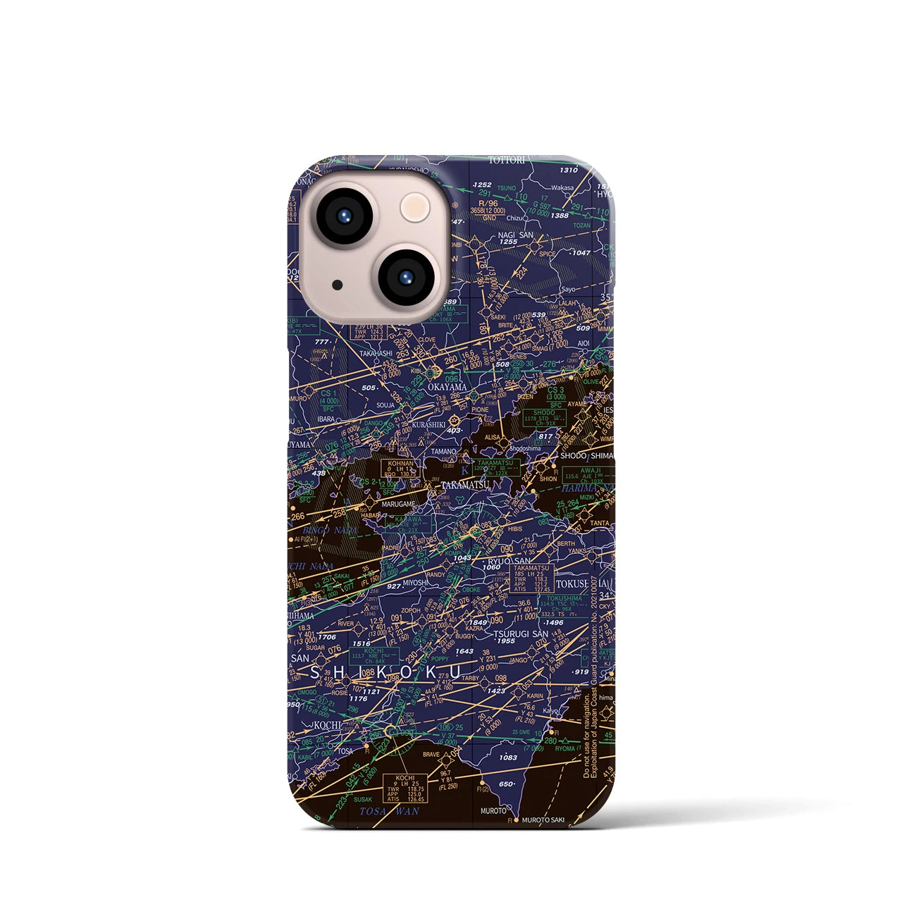 【岡山・高松航空図(岡山県)】航空図iPhoneケース(バックカバータイプ)