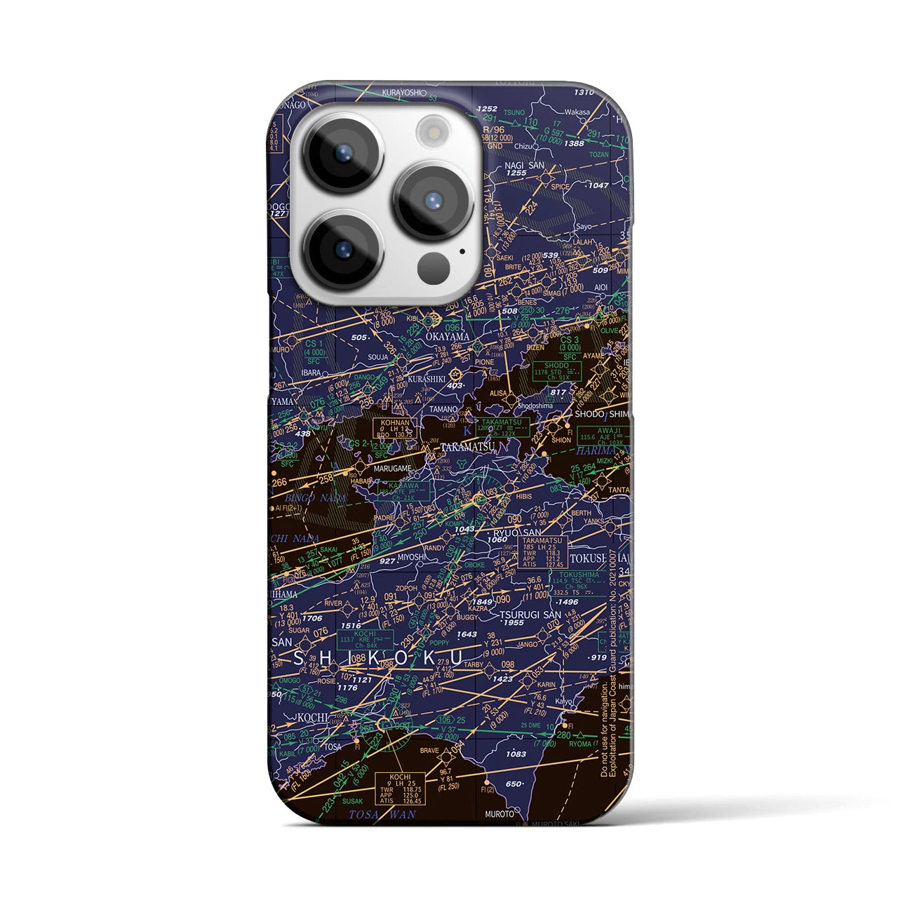 【岡山・高松航空図(岡山県)】航空図iPhoneケース(バックカバータイプ)