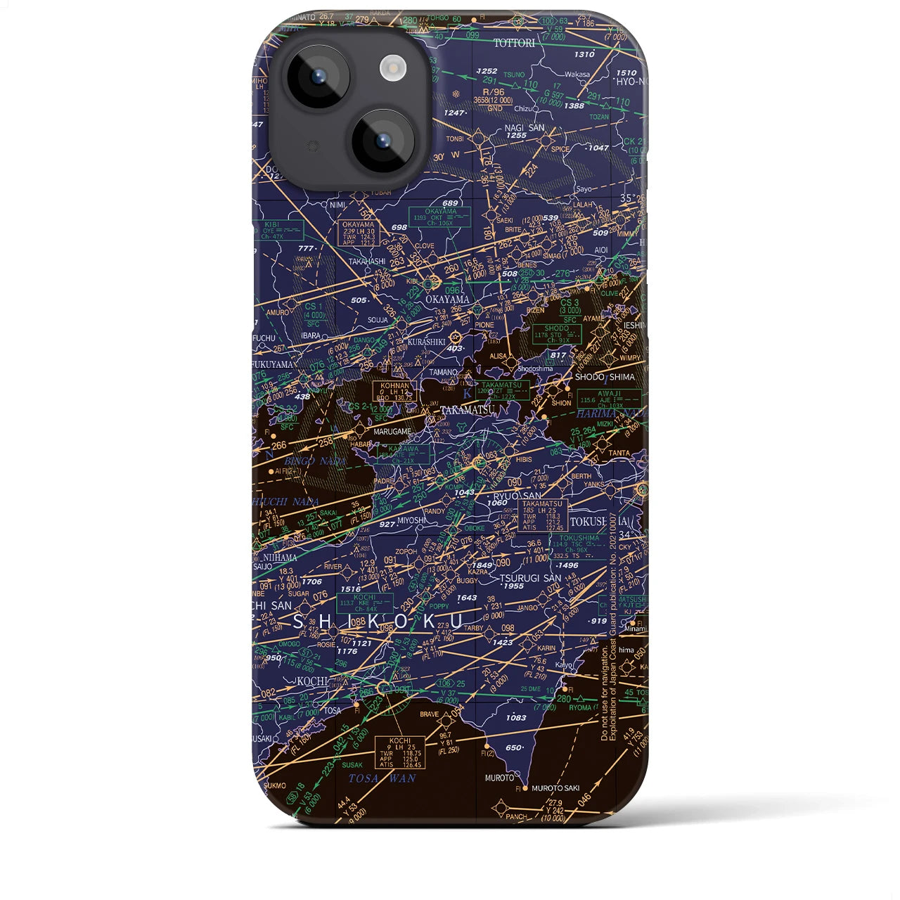 【岡山・高松航空図(岡山県)】航空図iPhoneケース(バックカバータイプ)