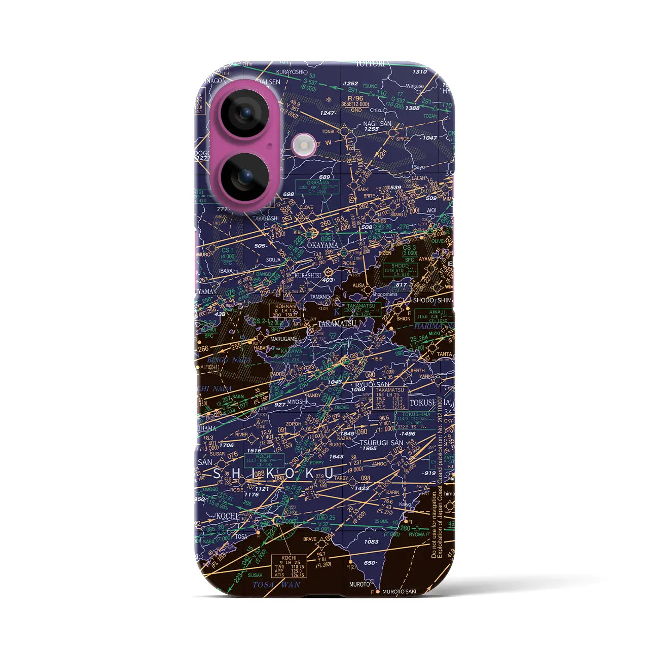 【岡山・高松航空図(岡山県)】航空図iPhoneケース(バックカバータイプ)