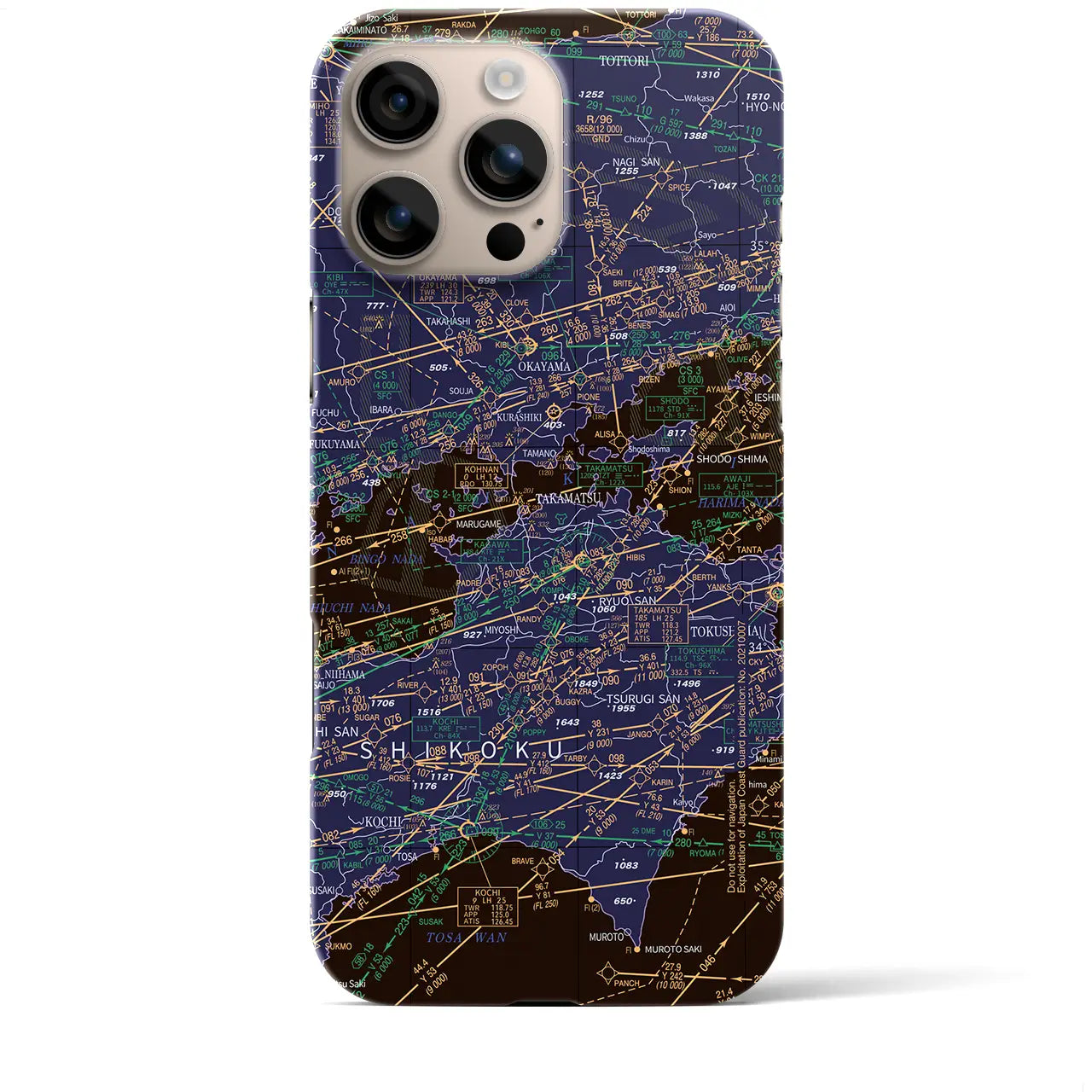 【岡山・高松航空図(岡山県)】航空図iPhoneケース(バックカバータイプ)