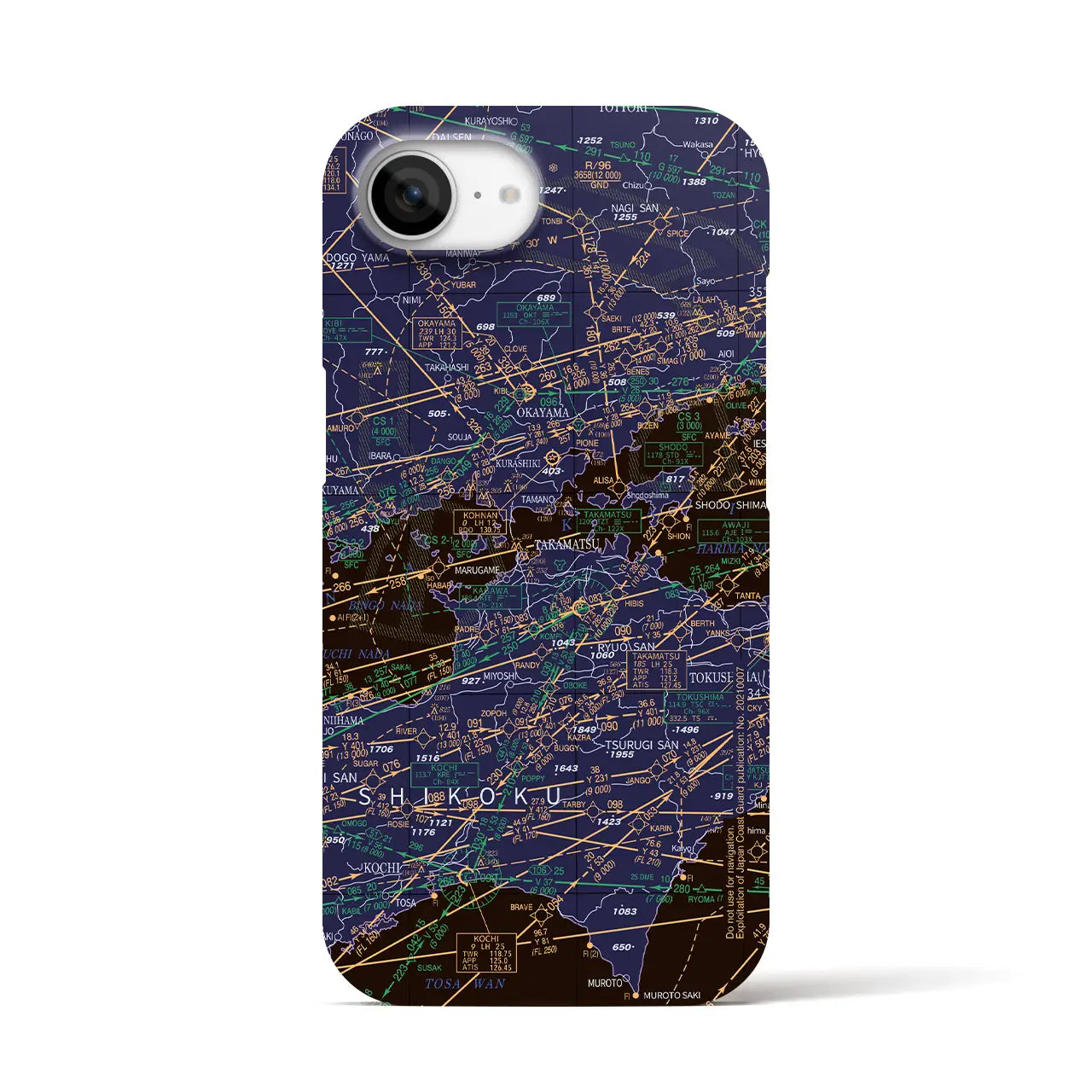 【岡山・高松航空図(岡山県)】航空図iPhoneケース(バックカバータイプ)