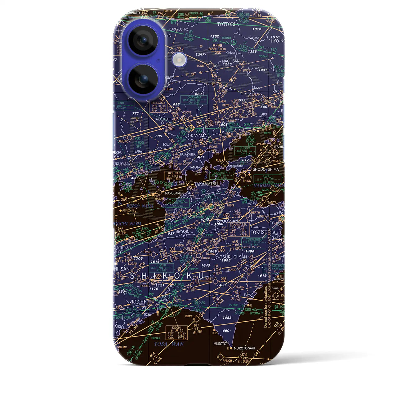 【岡山・高松航空図(岡山県)】航空図iPhoneケース(バックカバータイプ)