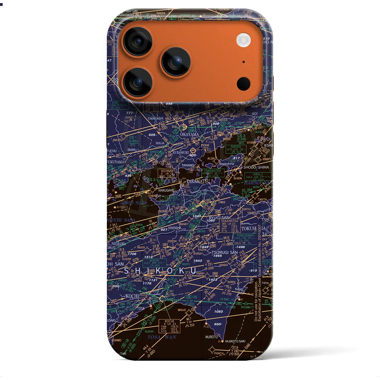 【岡山・高松航空図(岡山県)】航空図iPhoneケース(バックカバータイプ)
