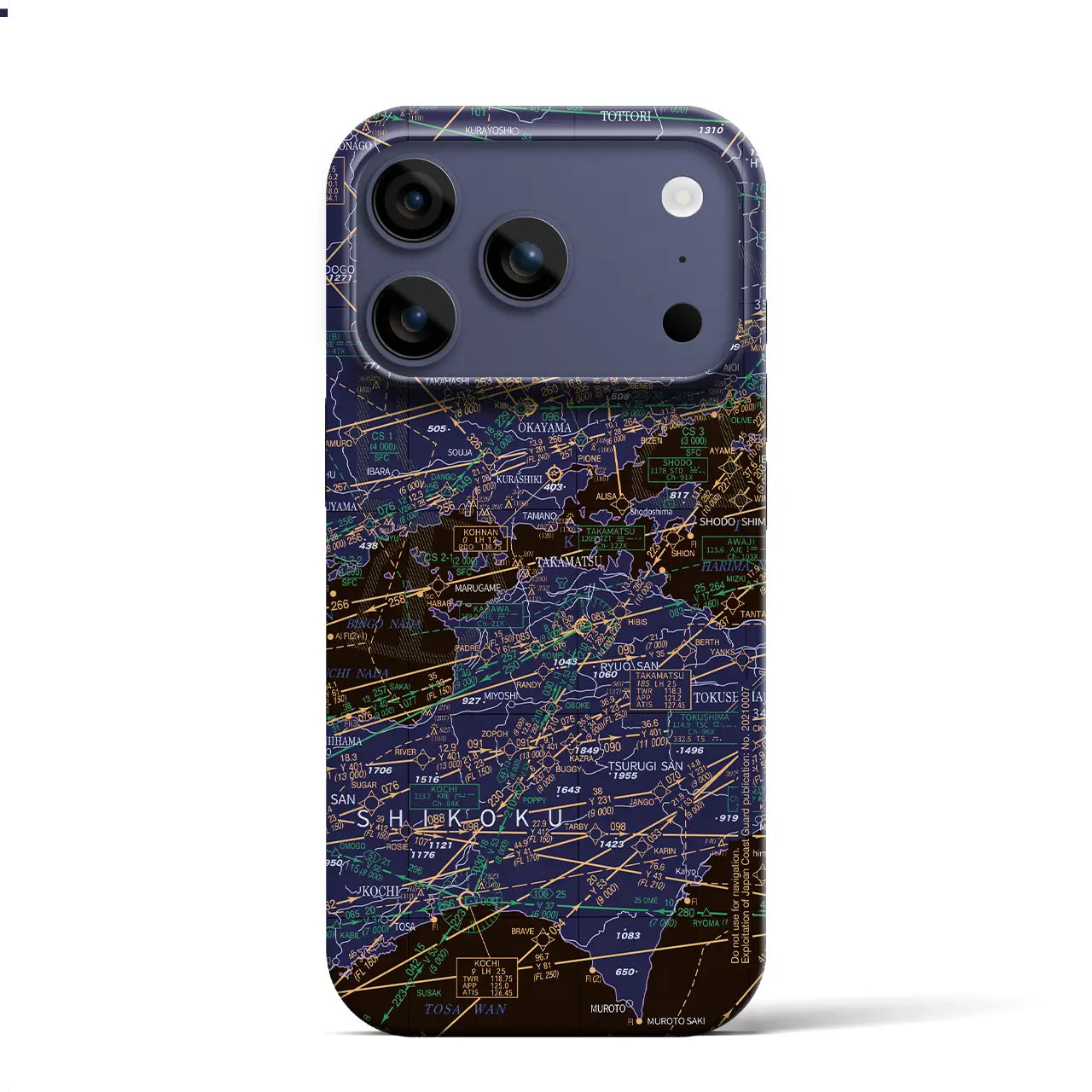 【岡山・高松航空図(岡山県)】航空図iPhoneケース(バックカバータイプ)