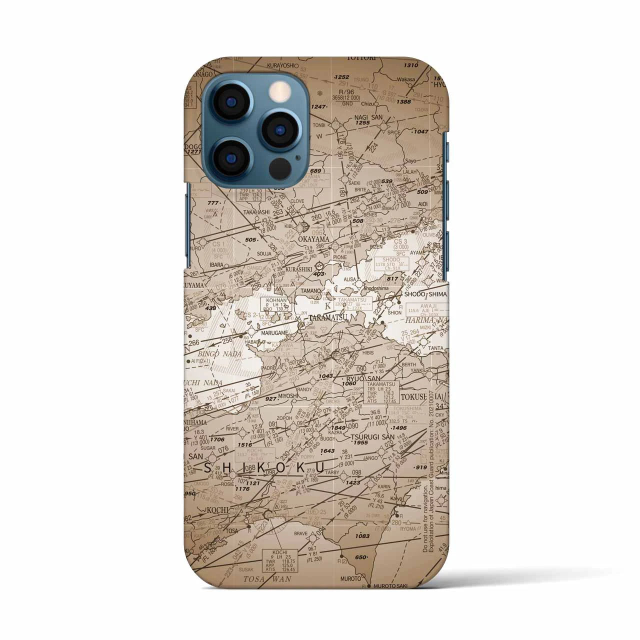 【岡山・高松航空図(岡山県)】航空図iPhoneケース(バックカバータイプ)