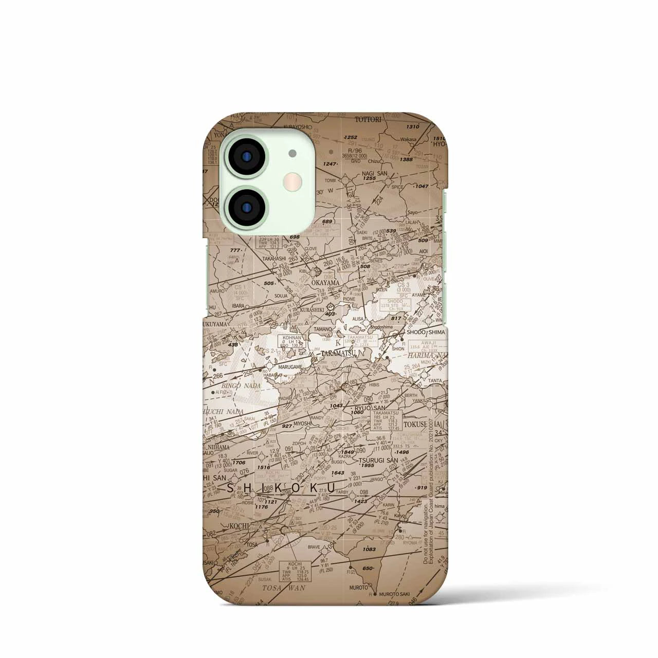 【岡山・高松航空図(岡山県)】航空図iPhoneケース(バックカバータイプ)