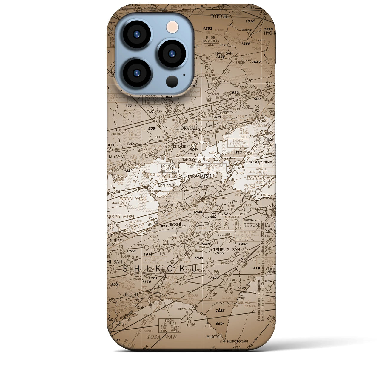 【岡山・高松航空図(岡山県)】航空図iPhoneケース(バックカバータイプ)