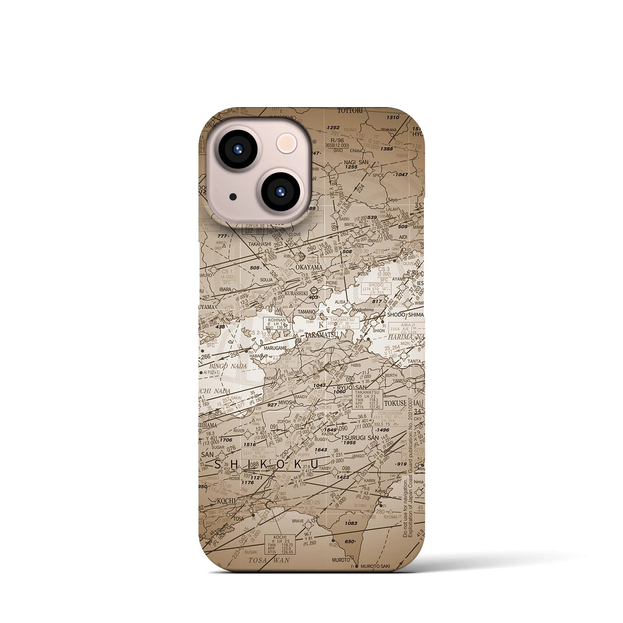 【岡山・高松航空図(岡山県)】航空図iPhoneケース(バックカバータイプ)