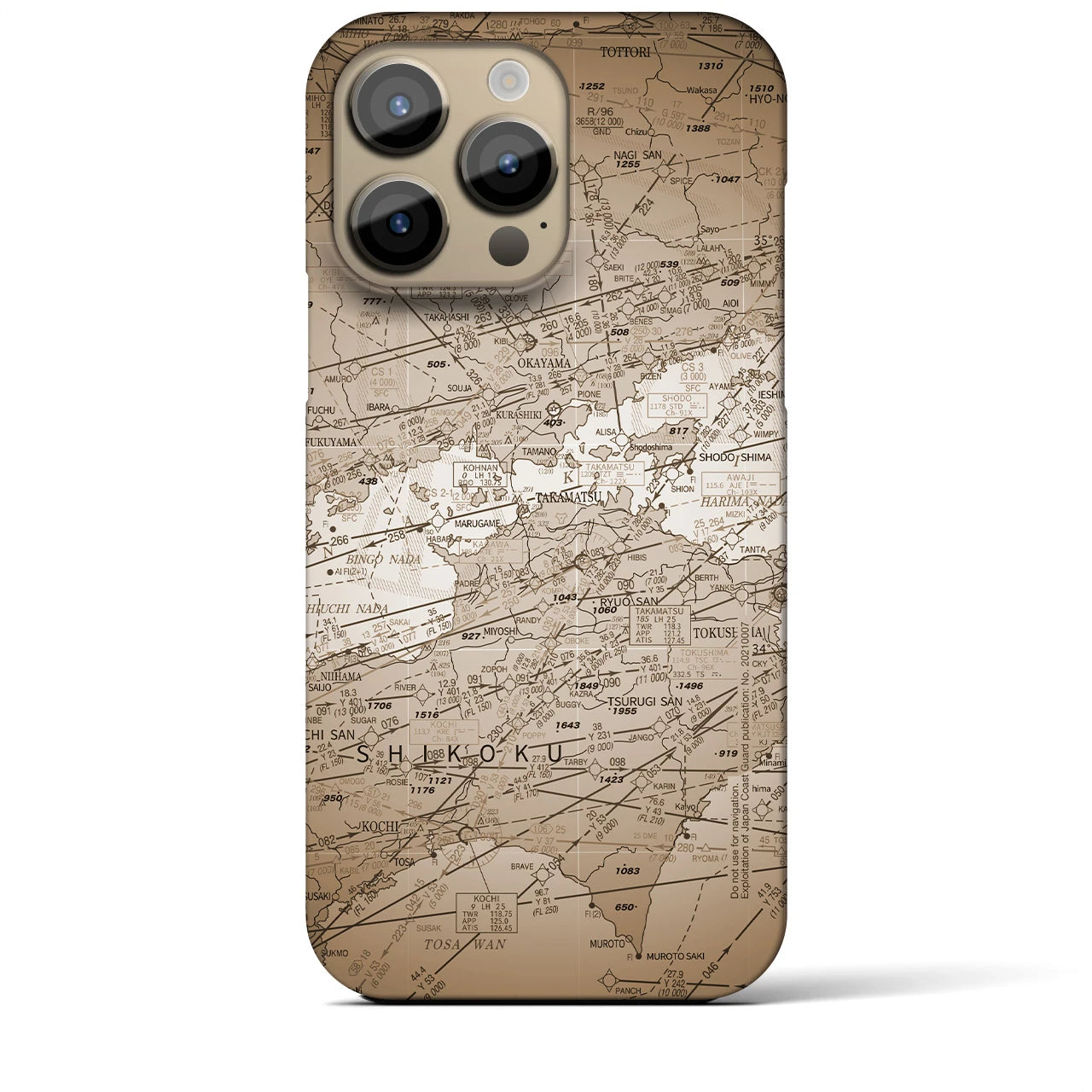 【岡山・高松航空図(岡山県)】航空図iPhoneケース(バックカバータイプ)