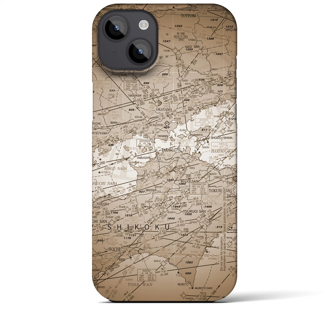 【岡山・高松航空図(岡山県)】航空図iPhoneケース(バックカバータイプ)